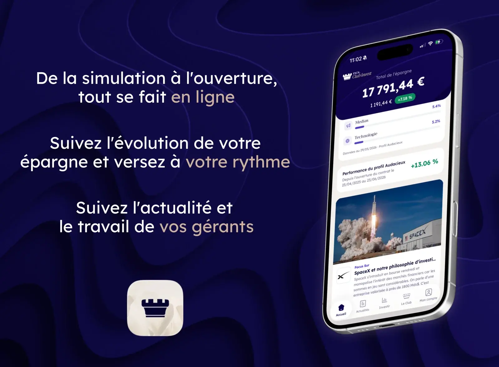 L’application BDL Club Invest permet de suivre son épargne, ses performances et l’actualité des gérants